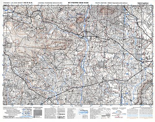 GSGS 4347 1:25,000 St Pierre Des Nids Sheet 40/08 SE (UTM Grid)