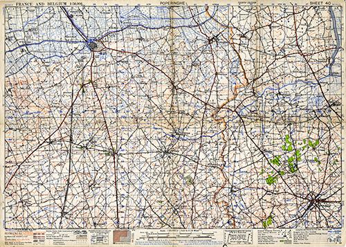 GSGS 4040 1:50,000 Poperinghe Sheet 40