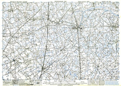 GSGS 4041 1:25,000 Poperinghe SW Sheet 40 SW