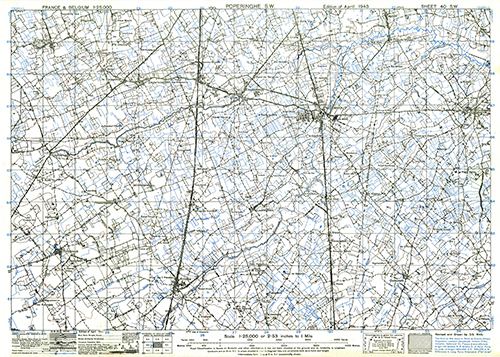 GSGS 4041 1:25,000 Poperinghe SW Sheet 40 SW