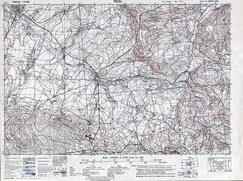 GSGS 4347 1:25,000 Trun Sheet 43/12 SW