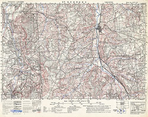 GSGS 4347 1:25,000 St Georges Sheet 43/14 SW