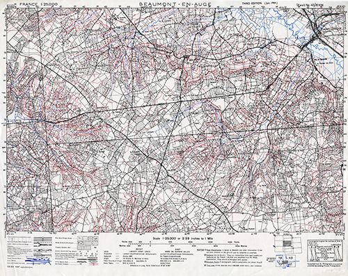 GSGS 4347 1:25,000 Beaumont en Auge Sheet 43/16 NW