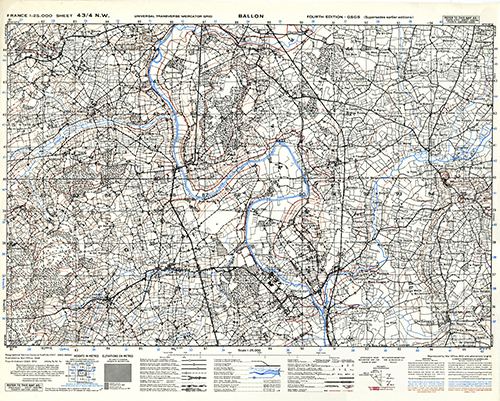 GSGS 4347 1:25,000 Ballon Sheet 43/04 NW (UTM Grid)