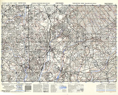 GSGS 4347 1:25,000 Ancinnes Sheet 43/06 NW (UTM Grid)