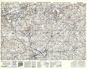 Browse GSGS 4347 1:25,000 Beaumont sur Sarthe Sheet 43/06 SW (UTM Grid)