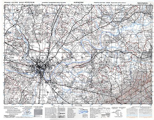 GSGS 4347 1:25,000 Alencon Sheet 43/08 SW (UTM Grid)