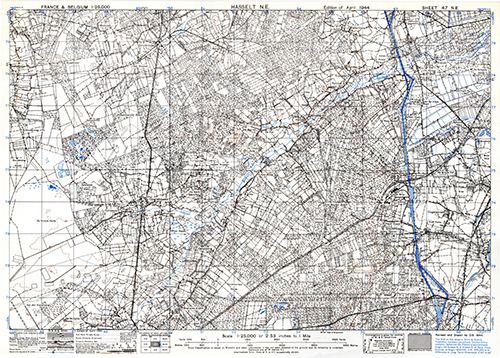 GSGS 4041 1:25,000 Hasselt NE Sheet 47 NE