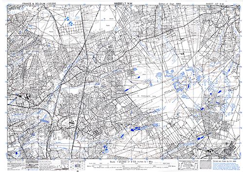 GSGS 4041 1:25,000 Hasselt NW Sheet 47 NW