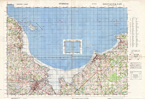 GSGS 4250 1:50,000 St Brieuc Sheet 4F6 & 4G2