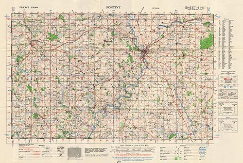 GSGS 4250 1:50,000 Pontivy Sheet 4H1