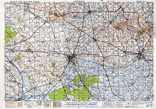 GSGS 4040 1:50,000 Hazebrouck Sheet 51