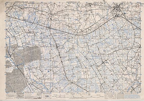 GSGS 4041 1:25,000 Hazebrouck SE Sheet 51 SE