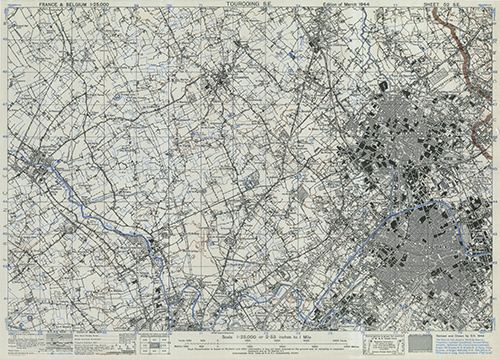 GSGS 4041 1:25,000 Tourcoing Sheet 52 SE