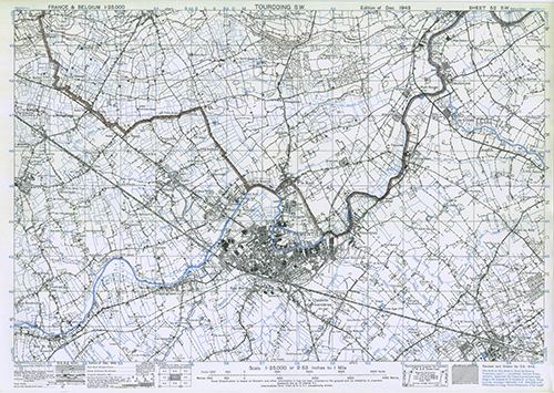 GSGS 4041 1:25,000 Tourcoing Sheet 52 SW