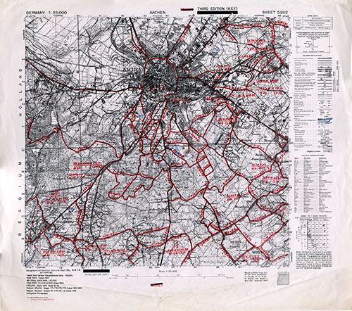 GSGS 4414 1:25,000 Aachen (marked) Sheet 5202