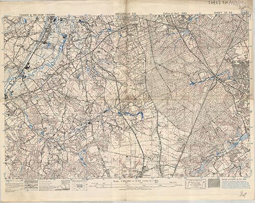 GSGS 4041 1:25,000 Brussels SE Sheet 55 SE