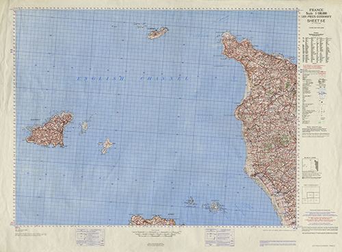GSGS 4249 1:100,000 Les Pieux Guernsey Sheet 5E