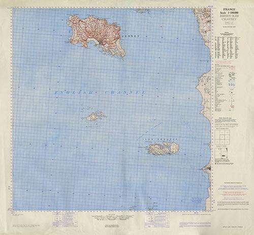 GSGS 4249 1:100,000 Jersey Iles Chausey Sheet 5F