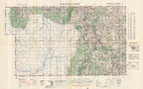 GSGS 4250 1:50,000 St Jean Pied de Port Sheets 5R1 & 5R2