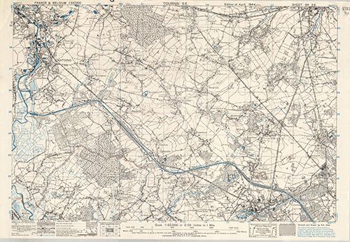 GSGS 4041 1:25,000 Tournai SE Sheet 64 SE