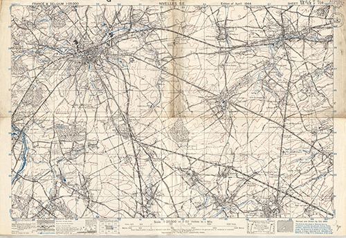 GSGS 4041 1:25,000 Nivelles SE Sheet 66 SE