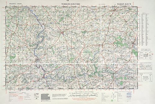 GSGS 4250 1:50,000 Torigni sur Vire v2 Sheet 6F4