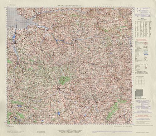 GSGS 4249 1:100,000 Avranches Fougeres Sheet 6G