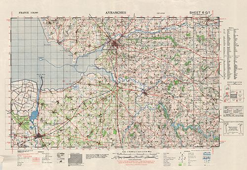 GSGS 4250 1:50,000 Avranches v2 Sheet 6G1