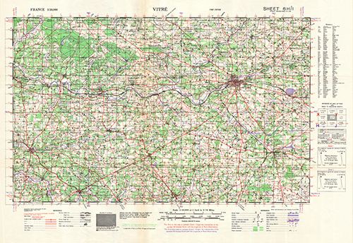 GSGS 4250 1:50,000 Vitre Sheet 6H1