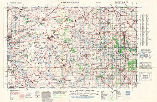 GSGS 4250 1:50,000 La Roche sur Yon Sheet 6K5