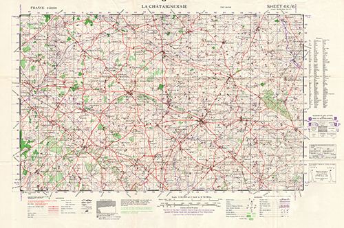 GSGS 4250 1:50,000 La Chataigneraie Sheet 6K6