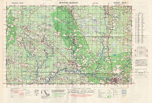 GSGS 4250 1:50,000 Mont de Marsan Sheet 6P6
