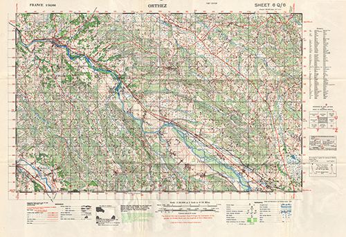 GSGS 4250 1:50,000 Orthez Sheet 6Q6