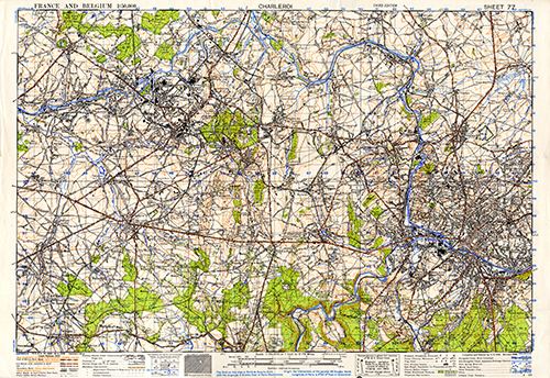 GSGS 4040 1:50,000 Charleroi Sheet 77