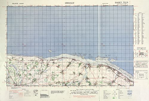 GSGS 4250 1:50,000 Creully Sheet 7E5