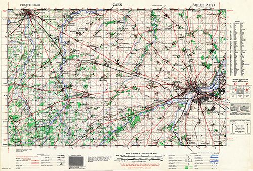 GSGS 4250 1:50,000 Caen v3 Sheet 7F1