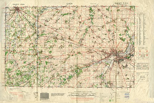 GSGS 4250 1:50,000 Caen Sheet 7F1