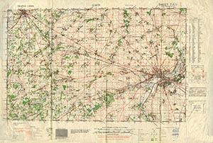 GSGS 4250 1:50,000 Caen Sheet 7F1