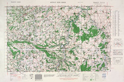 GSGS 4250 1:50,000 Aunay sur Odin Sheet 7F3