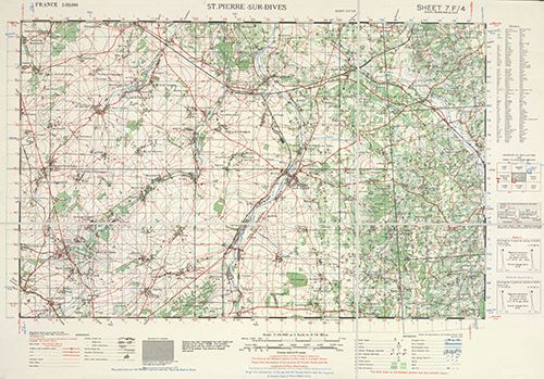 GSGS 4250 1:50,000 St Pierre sur Dives v2 Sheet 7F4