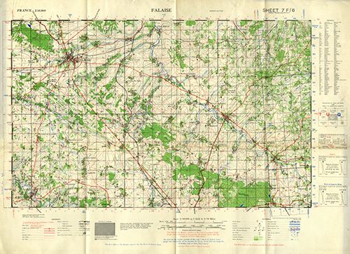 GSGS 4250 1:50,000 Falaise Sheet 7F6