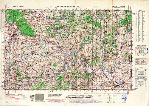 GSGS 4250 1:50,000 Fresnay Sur Sarthe Sheet 7G6