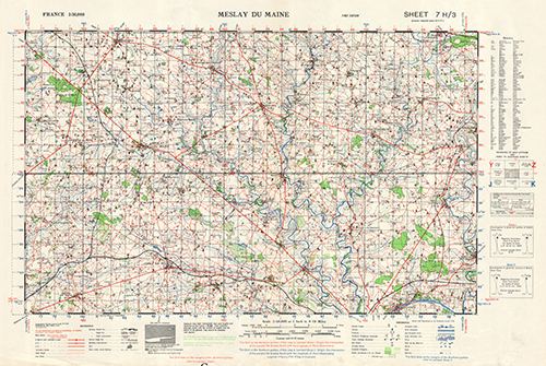 GSGS 4250 1:50,000 Meslay du Maine Sheet 7H3