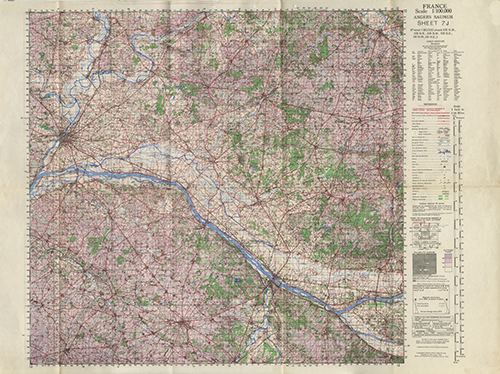 GSGS 4249 1:100,000 Angers Saumur Sheet 7J