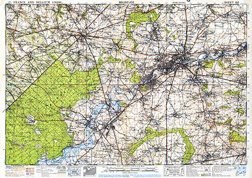 GSGS 4040 1:50,000 Maubeuge Sheet 88