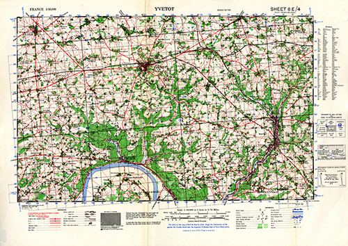 GSGS 4250 1:50,000 Yvetot Sheet 8E4
