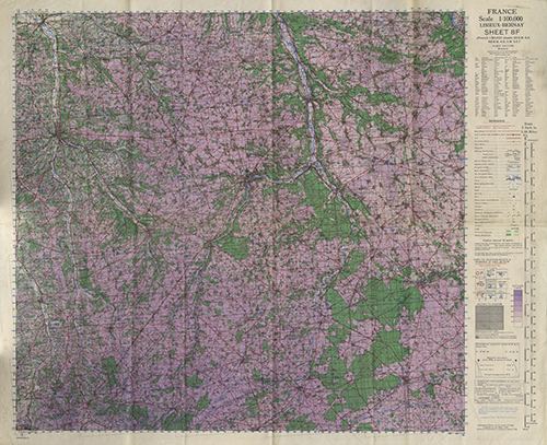 GSGS 4249 1:100,000 Lisieux Bernay Sheet 8F