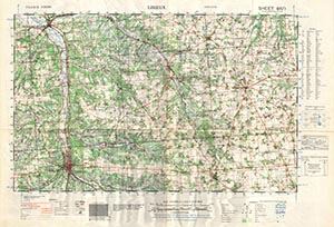 GSGS 4250 1:50,000 Lisieux v2 Sheet 8F1