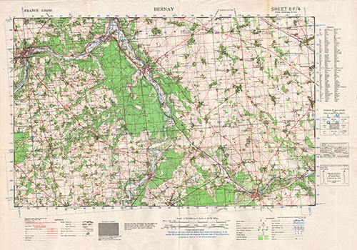 GSGS 4250 1:50,000 Bernay Sheet 8F4